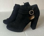 H&M Black Platform open toed ankle boots Sz 8.5