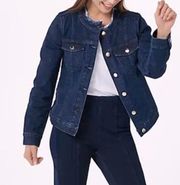 Jen7 Frayed Collar Denim Jacket M