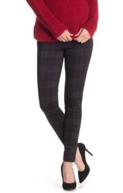 Max Studio Plaid Pull-On Pants Ponte Leggings Size M New w/Tag