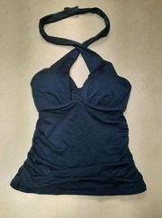 Athleta Size 32B/C Dress Blue Aqualuxe Bra Cup 2 Way Tankini Top