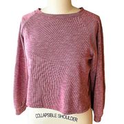 GINGER G Cropped Ribbed Maroon Red Pullover Tunic Top ~ Women's Size MEDIUM