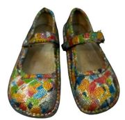 💐🌻Clerance 💐🌻Alegria Bel-180 Mary Janes Multicolor Leather Shoes Size 37