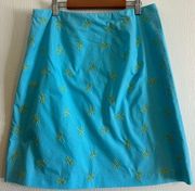 Talbots Embroidered Dragonflies on Azure Skirt