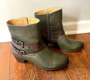 Green and Brown Leather Boots.
