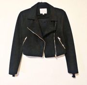 VERA & LUCY Faux suede black Moto jacket tassels