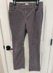 St. John’s Bay Petite Gray Straight Leg Corduroy Pants Women’s Size 10P