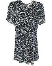 Reformation Womens sz 2 Mini A-Line Dress Floral Navy Blue Elyse Minidress