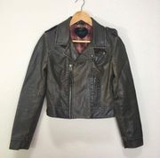 Jack BB Dakota brown leather moto jacket size S