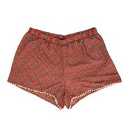 About a Girl X-LARGE Boho Pom Pom Elastic Waist Comfy Patterned Shorts