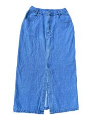Vintage 90s  Collection New York Blue Denim Maxi Jean Skirt