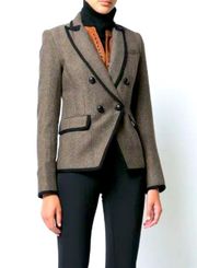 Veronica Beard Classic Fitted Plain Tweed Fitted Blazer