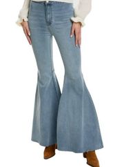 Free People  Just Float On high rise super flare bell bottom jeans J2 6081