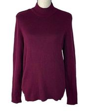 Karen Scott Large Mock Neck Sweater Long Sleeve Stretch Tight Knit Merlot New