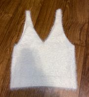 fuzzy crop tank top