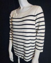 Who What Wear White & Black Striped Sweater (L)