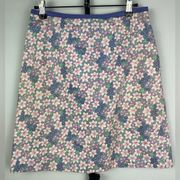 Lilly Pulitzer Vintage  Blue Pink Ditsy Flower 100% Cotton Mini Skirt