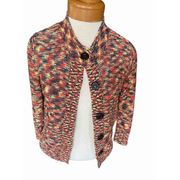 Evan Picone multicolor sweater button cardigan size PM petite medium