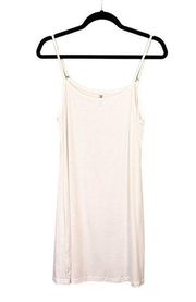 Monoreno Women's White Stretch Spaghetti Adjustable Strap Cami Mini Dress Medium