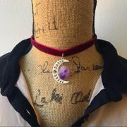 Boutique Crescent Moon Amethyst Choker