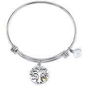 Unwitten Stainless Steel Silver Family Expandable Bangle