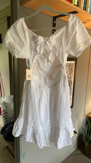 Cottage-core White Dress 