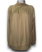 New York and Company Pleated Turtleneck Casual Blouse women's Size Medium