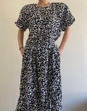 Black Drop Waist Vintage Dress