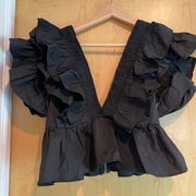 Nasty Gal ruffle v neck blouse