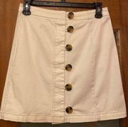Blush Boutique Women White Button Up Cotton/Spandex Skirt-S