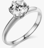 14k White Gold SOLID Wedding Engagement Ring | Ring Real Gold Wedding | CZ |