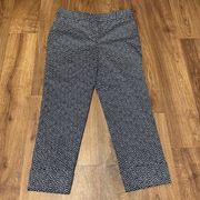 Chicos Womens Navy Blue White Polka Dot High Waist Capri Ankle Pants 6 Small