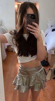 Metallic Ruffle Skort