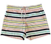 The Limited Mid Rise Multi Color Striped Drawstring 5" Shorts - Women's - Small
