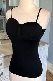 Black Tank Seamless Bra Cup Womens Small Top Padded New Cami