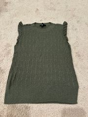 Green Ruffled Sweater Blouse Size Xsmall