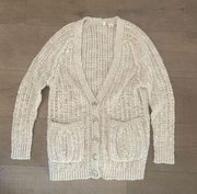 moth anthropologie beige chunky knit wool slouchy cardigan sweater