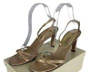 St John Gold /Champagne Metallic Open Toe and Open Heel Strappy Shoes Size 8