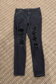 American Eagle Black Distressed/Ripped Jeans