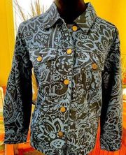 NWOT Blue Denim Print Jacket