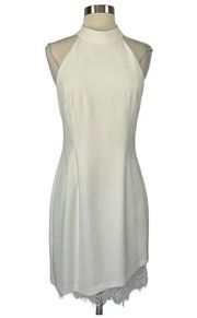 Women's Cocktail Dress Size 6 White Backless Halter Sheath