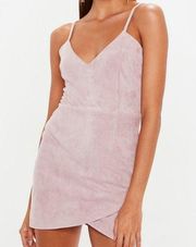 Petite Pink Faux Suede Mini Dress