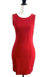 Venus Sleeveless Sheath Dress Keyhole Cut Out Bow True Red Women’s Size Medium