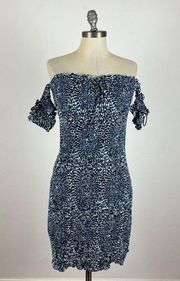 Free People Hot To Trot Smocked Mini Dress in Blue