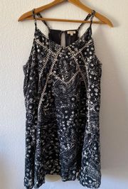 Boutique Bohemian Black Paisley Dress 