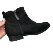 1152-Daisy Fuentes Booties Boots Shoes Black Velvet Quilted Terrie Double Zipp