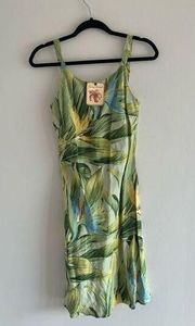 NWT Tommy Bahama 4 Field Of Paradise Silk Linen Leaf Dress