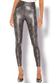 7 For All Mankind Snake Print Faux Leather Leggings Size L, NWT $175.00
