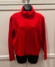 PENDELTON VINTAGE VTG Bold Red Merino Wool Turtle Neck Sweater Small Comfy Bold