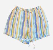 Miami High Rise Striped Pull On Shorts Lined L Multicolor