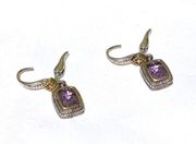 Amethyst Dangling Earrings 925 & 18k